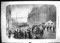 Old 1861 Progress Great International Building Workmen Leaving Ground Victorian