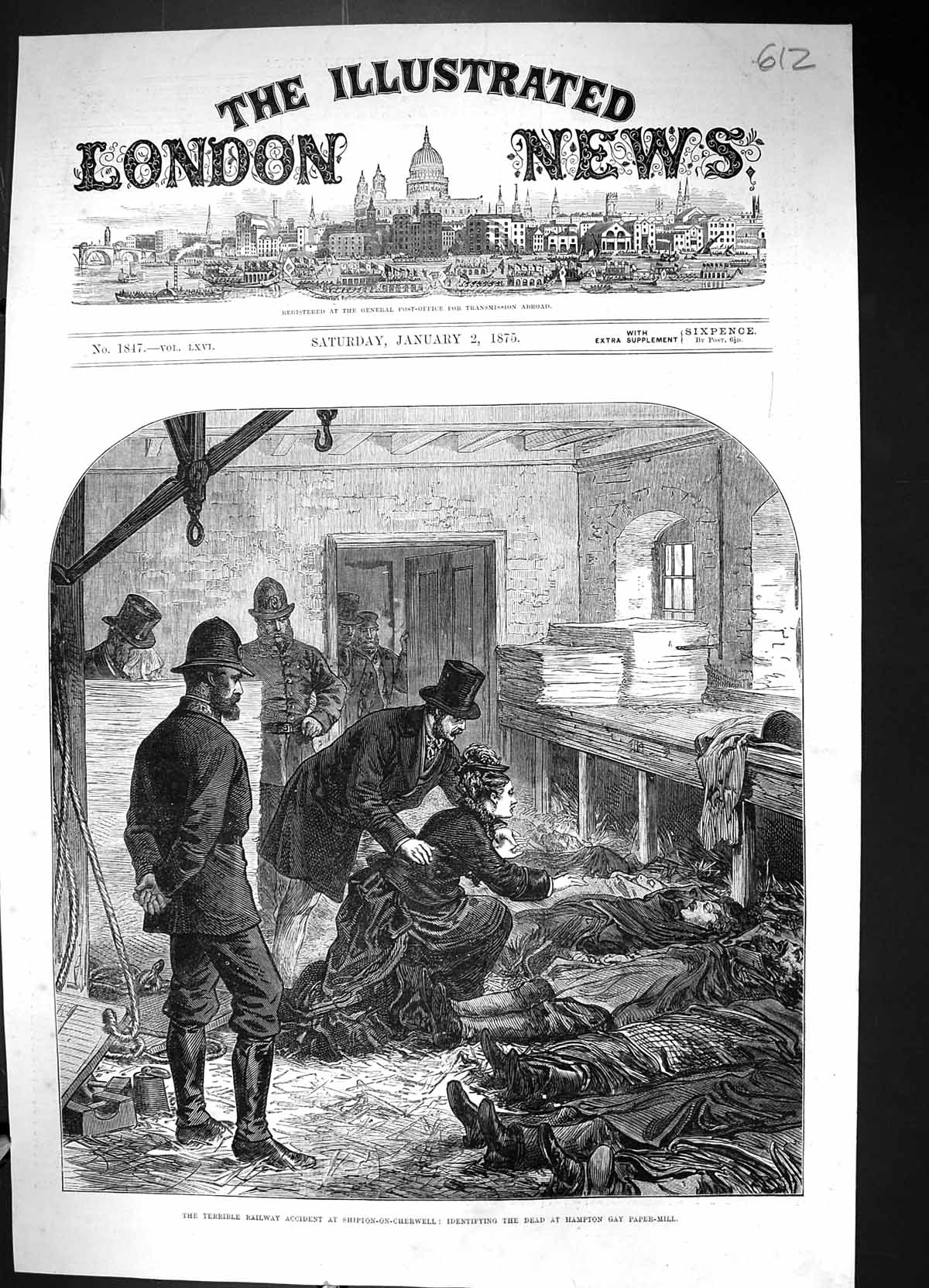 Old 1875 Railway Accident Shipton-On-Cherwell Identifying Dead Hampto Victorian