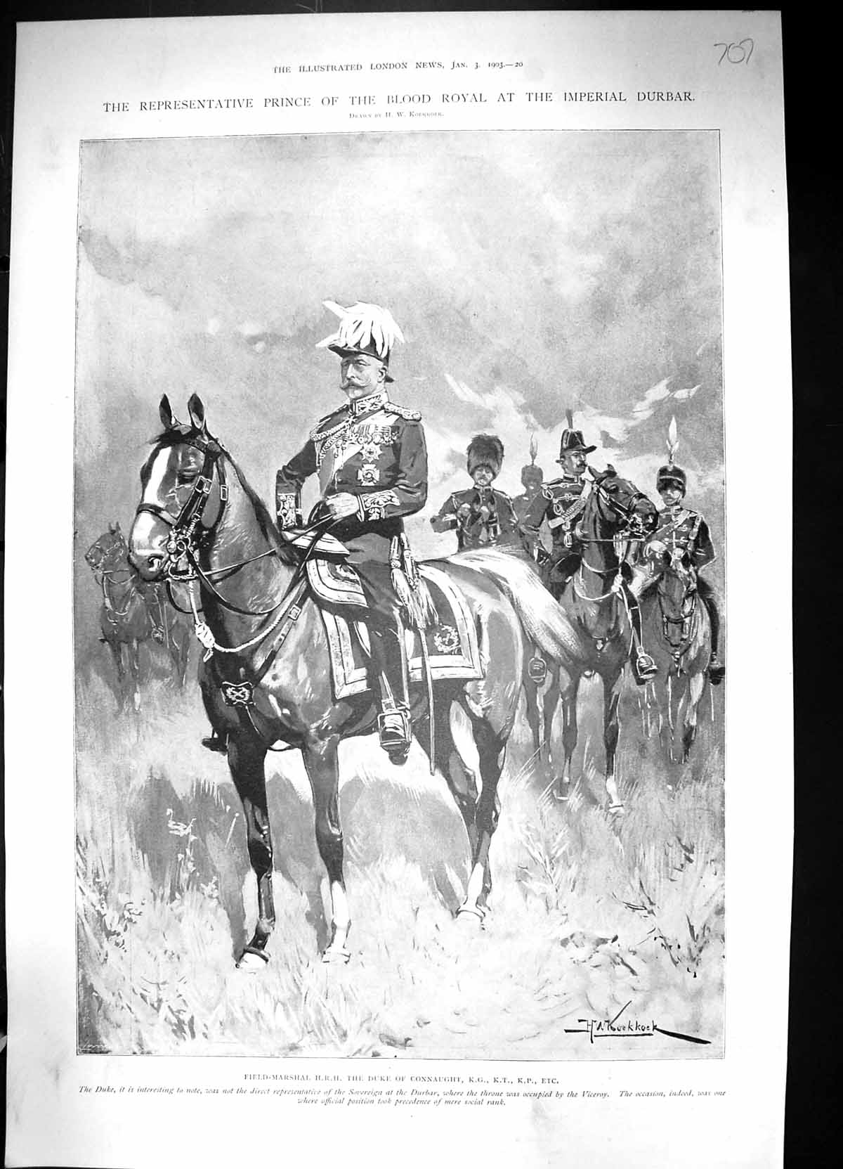 Old 1903 Field-Marshal H.R.H. Duke Connaught Imperial Durbar War Unif 20th
