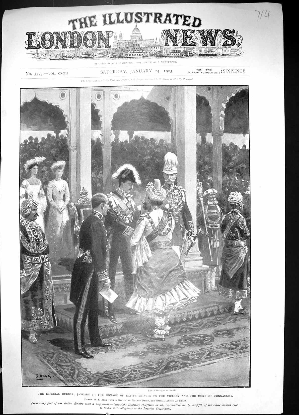 Old 1903 Imperial Durbar Native Princes Viceroy Duke Connaught Mahara 20th