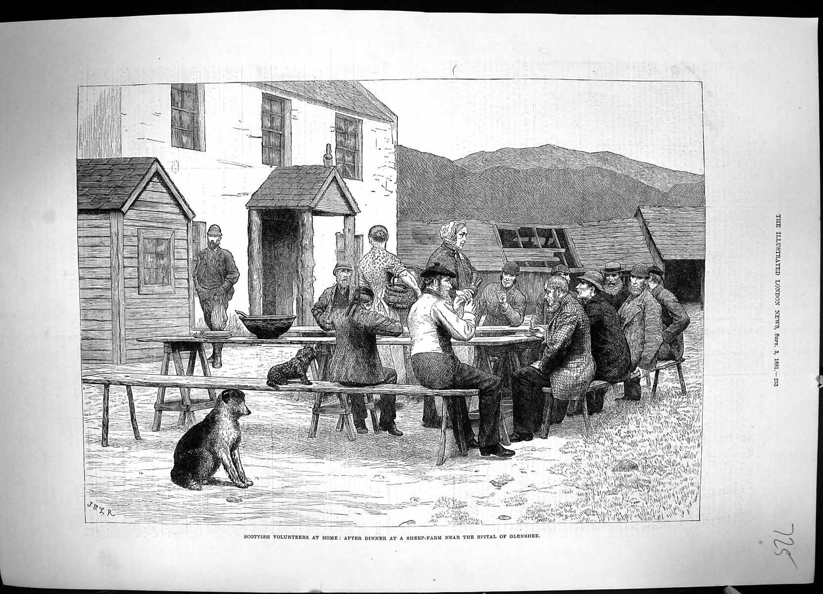 Old 1881 Scottish Volunteers Dinner Sheep Farm Spital Glenshee Scotla Victorian