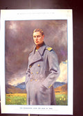 Old Print 1923 Colour Portrait Royal Wedding H.R.H. Duke York Bridegroom 20th