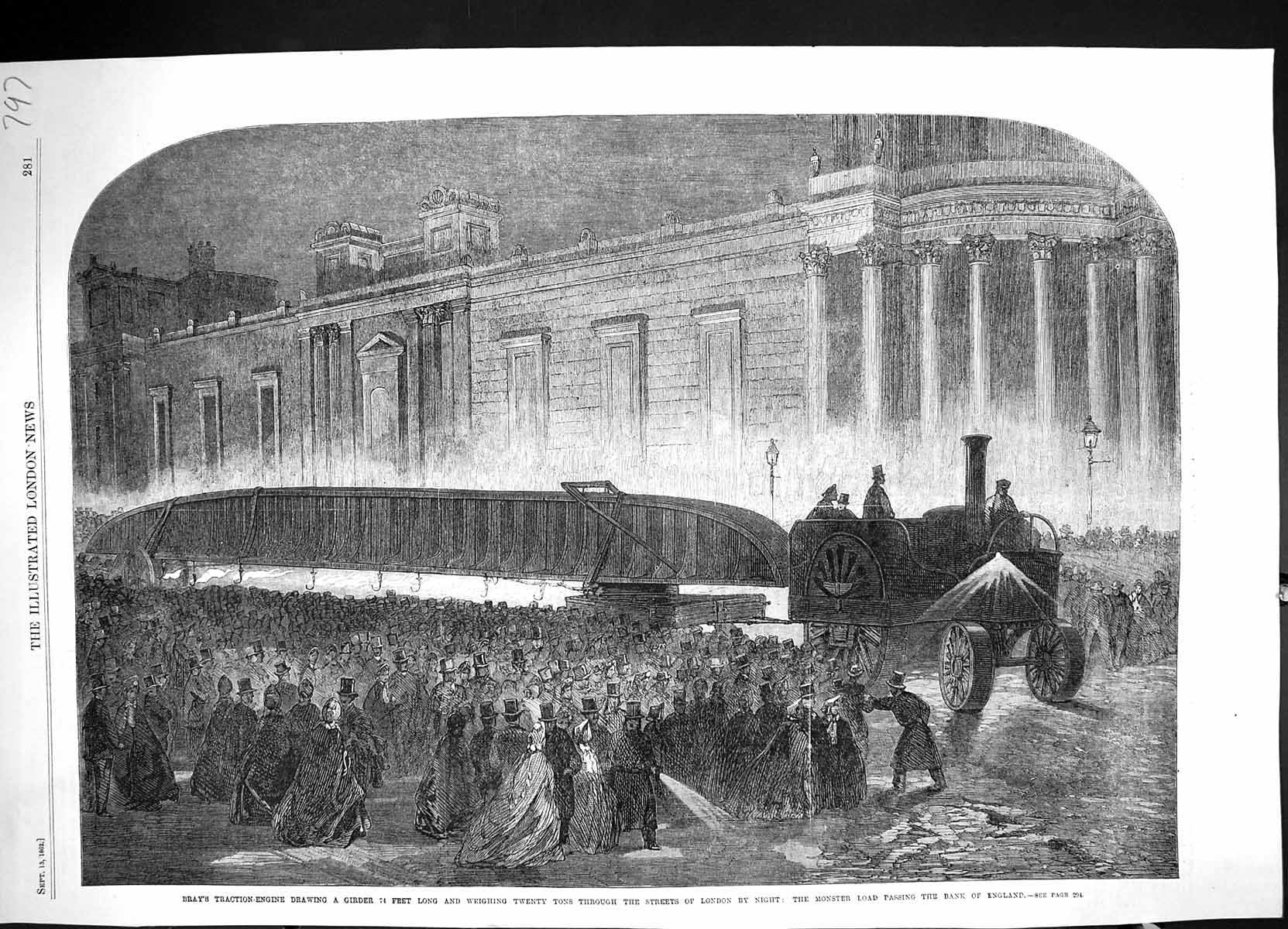 Old 1862 Bray'S Traction Engine Girder Procession Streets London Engl Victorian