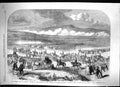 Old Print 1861 Queen Ireland Review Curragh Kildare Charge Cavalry Siers 19th