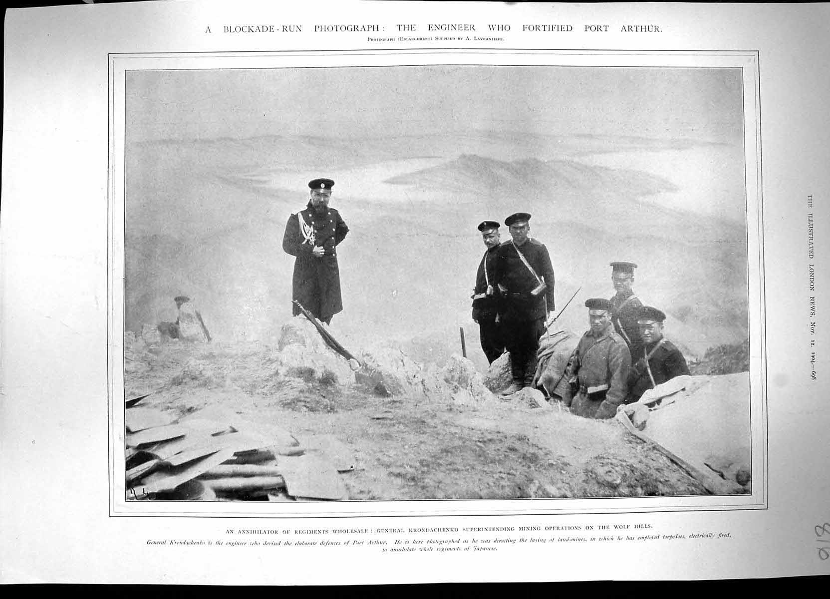 Old 1904 General Krondachenko Mining Operations Wolf Hills Port Arthu 20th