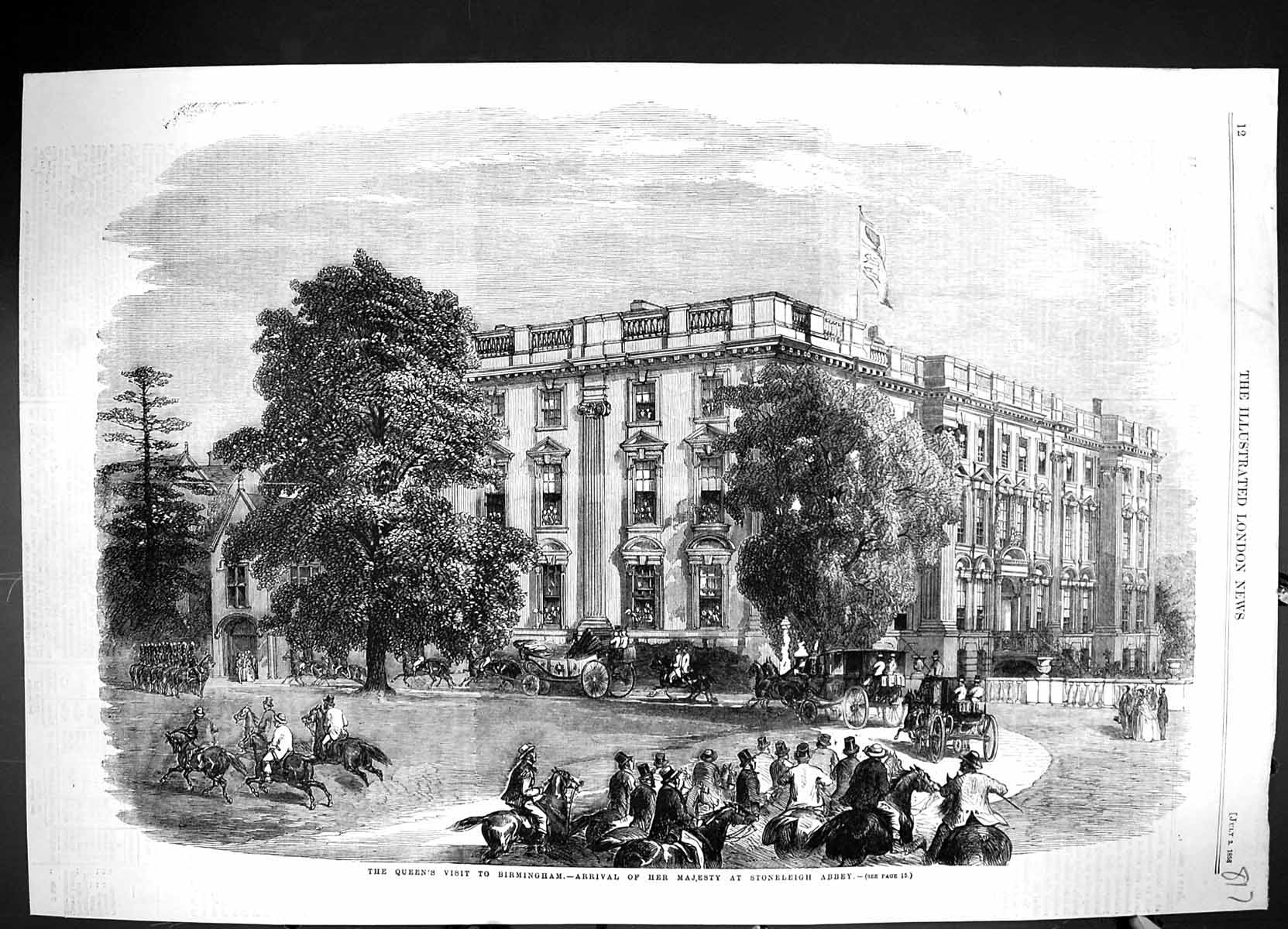 Old 1858 Queen Visit Birmingham Stoneleigh Abbey Building Architectur Victorian