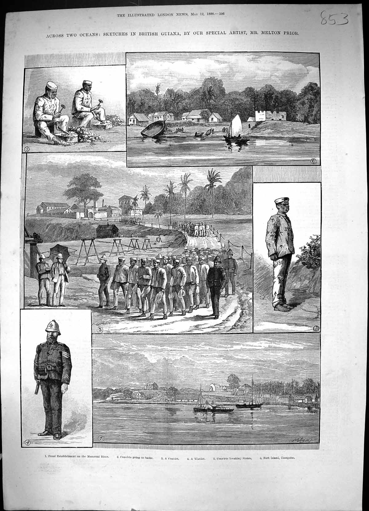 Old 1888 British Guiana Penal Mazaruni Convicts Fort Island Essequibe Victorian