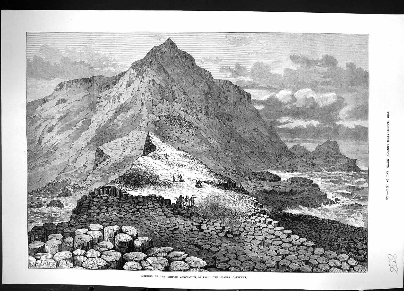 Old 1874 Meeting British Association Belfast Ireland Giants Causeway Victorian