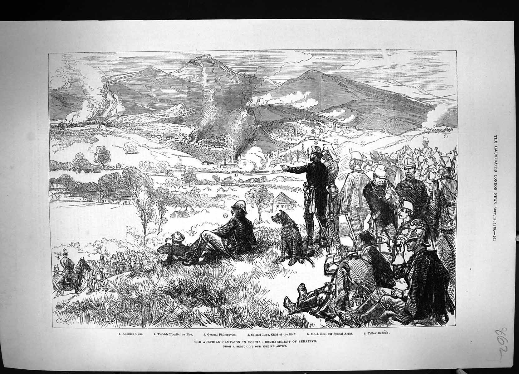 Old 1878 Austrian Campaign Bosnia Bombardment Sarajevo Bell Philippov Victorian