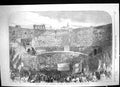 Original Old Antique Print 1866 Festival Roman Amphitheatre Verona King Italy