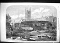 Old 1863 London Improvements St. Thomas Hospital Charing Cross Railwa Victorian
