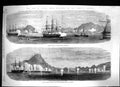 Old 1864 War Japan Ships Strait Simonosaki Red Battery Firing Corvett Victorian