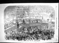 Original Old Antique Print 1864 Garibaldi Receiving Addresses Crystla Palace