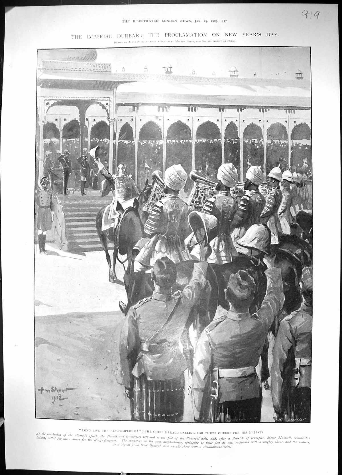 Old 1903 Imperial Durbar Proclamation New Year'S Day Chief Herald Mel 20th