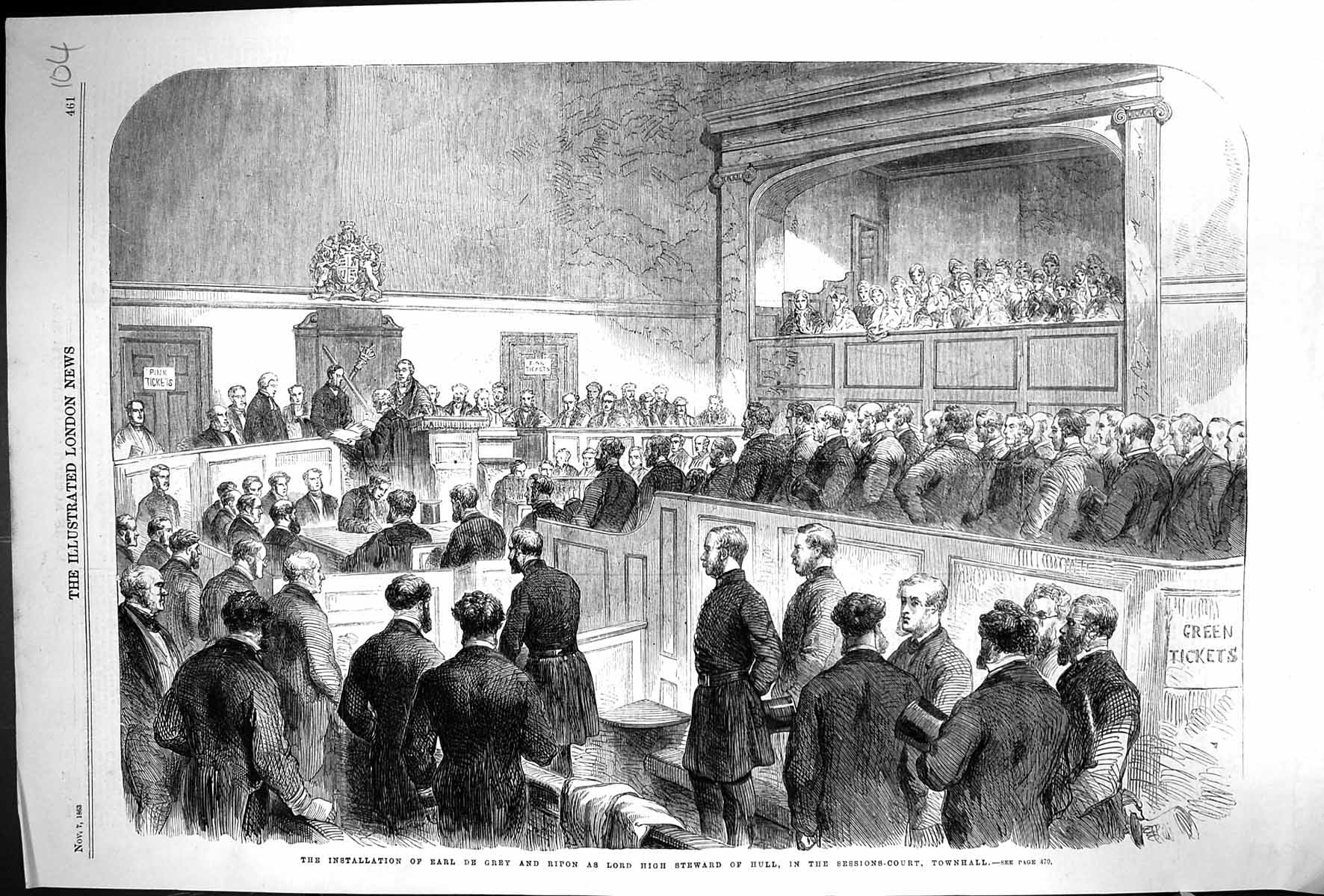 Old 1863 Installation Earl De Grey Ripon Lord High Steward Hull Sessi Victorian