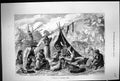Antique Old Print 1873 Scene Encampment Hungarian Gipsy Tents People Animals