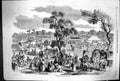 Original Old Antique Print 1858 View Hindoo Fair India People Market Sellers