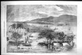 Old Print 1856 Floods Inundation India View Branch Ganges River Rajmahal 19th