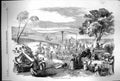 Old Print 1857 Scene Swinging Festival India Native Men Elephant Bullocks 19th