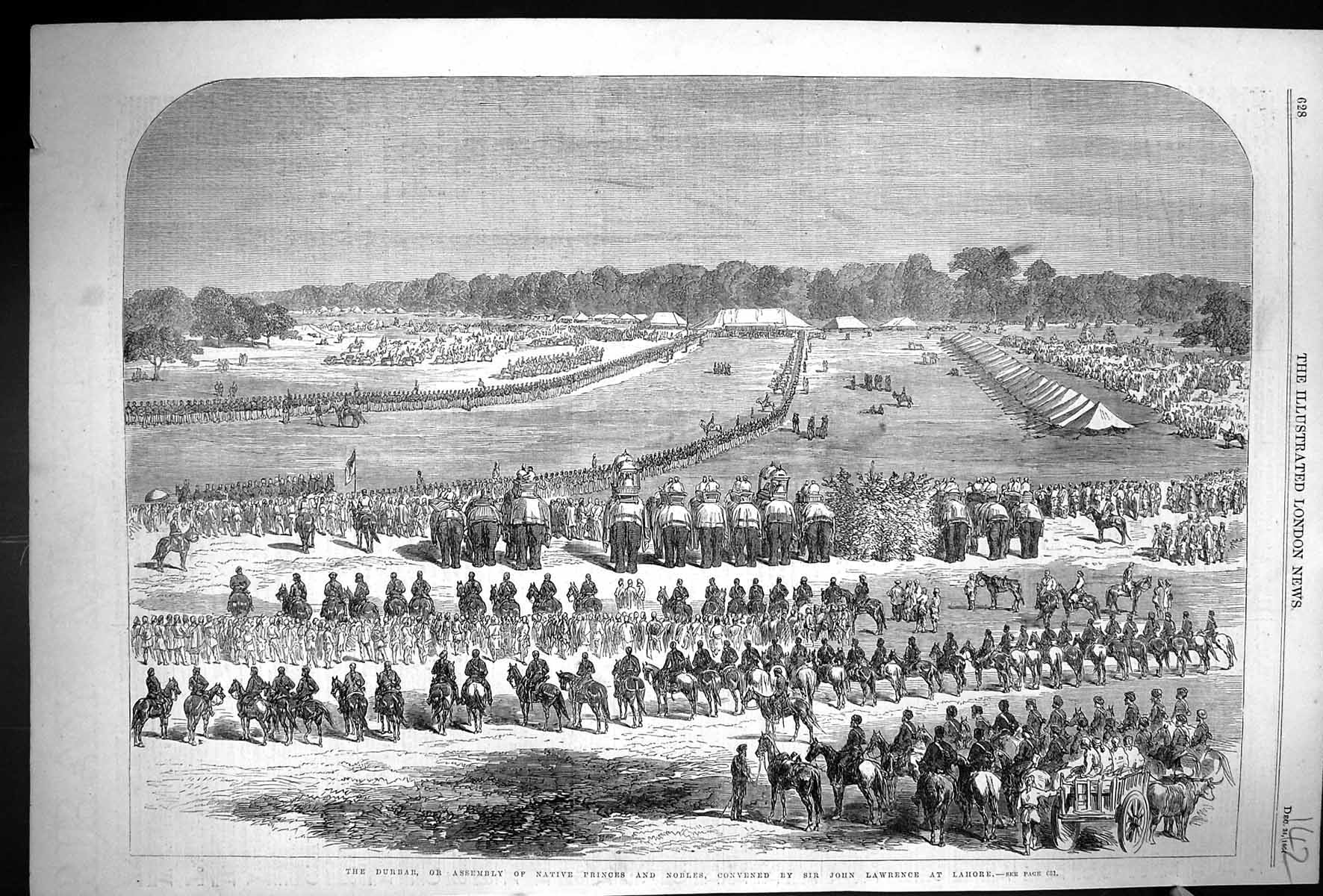 Old 1864 Durbar Assembly Native Princes Nobles Convened John Lawrence Victorian