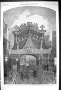 Old 1852 View Temple-Bar Night Scene Funeral Duke Wellington Fine Art Victorian