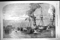 Old 1854 Steam Ship Allied Fleet Searching Infernal Machines Cronstad Victorian