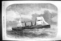Antique Old Print 1857 United States New Mail Steam Ship Adriatic Sailing Sea