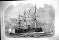 Old 1866 Iron-Clad Fleet War Ship Screw Corvette Pallas Carrying Six Victorian
