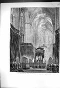 Old 1871 Scene Funeral Archbishop Paris Notre Dame France Architectur Victorian