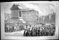 Old Print 1852 Scene Trafalgar Square Chelsea Pensioners Procession Sier 19th