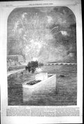 Old 1856 Baptismal Fetes Paris France Fireworks Illuminations River S Victorian