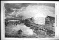 Antique Print 1855 Great Fire Quai De Billy Paris France River Boats Bridge