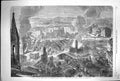Old 1864 Scene Great Fire Limoges France Paris Ruins Buildings Rpint Victorian