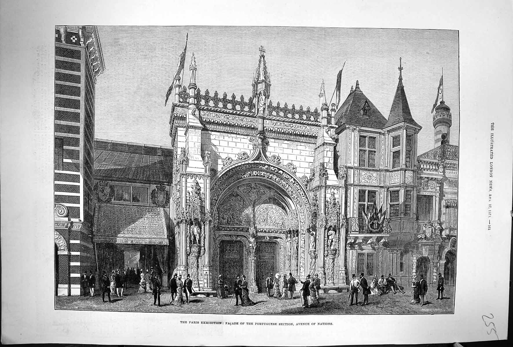 Old 1878 Paris Exhibition Faáade Portuguese Section Avenue Nations Ar Victorian