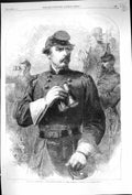 Antique Old Print 1861 General M'Clellan Commander-In-Chief Federal Forces 19th