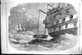 Antique Old Print 1860 Man Overboard System Lowering Detaching Ships Boats 19th