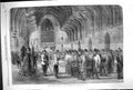Original Old Antique Print 1860 Rifle Corps Practice Westminster Hall Siers