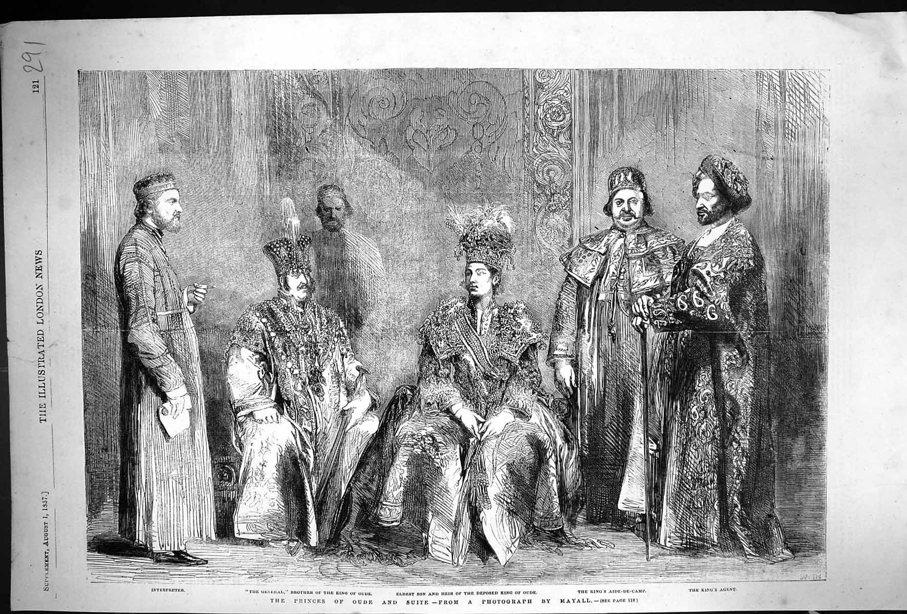 Old 1857 Princes Oude General Brother Aide-De-Camp Agent Son Heir May Victorian