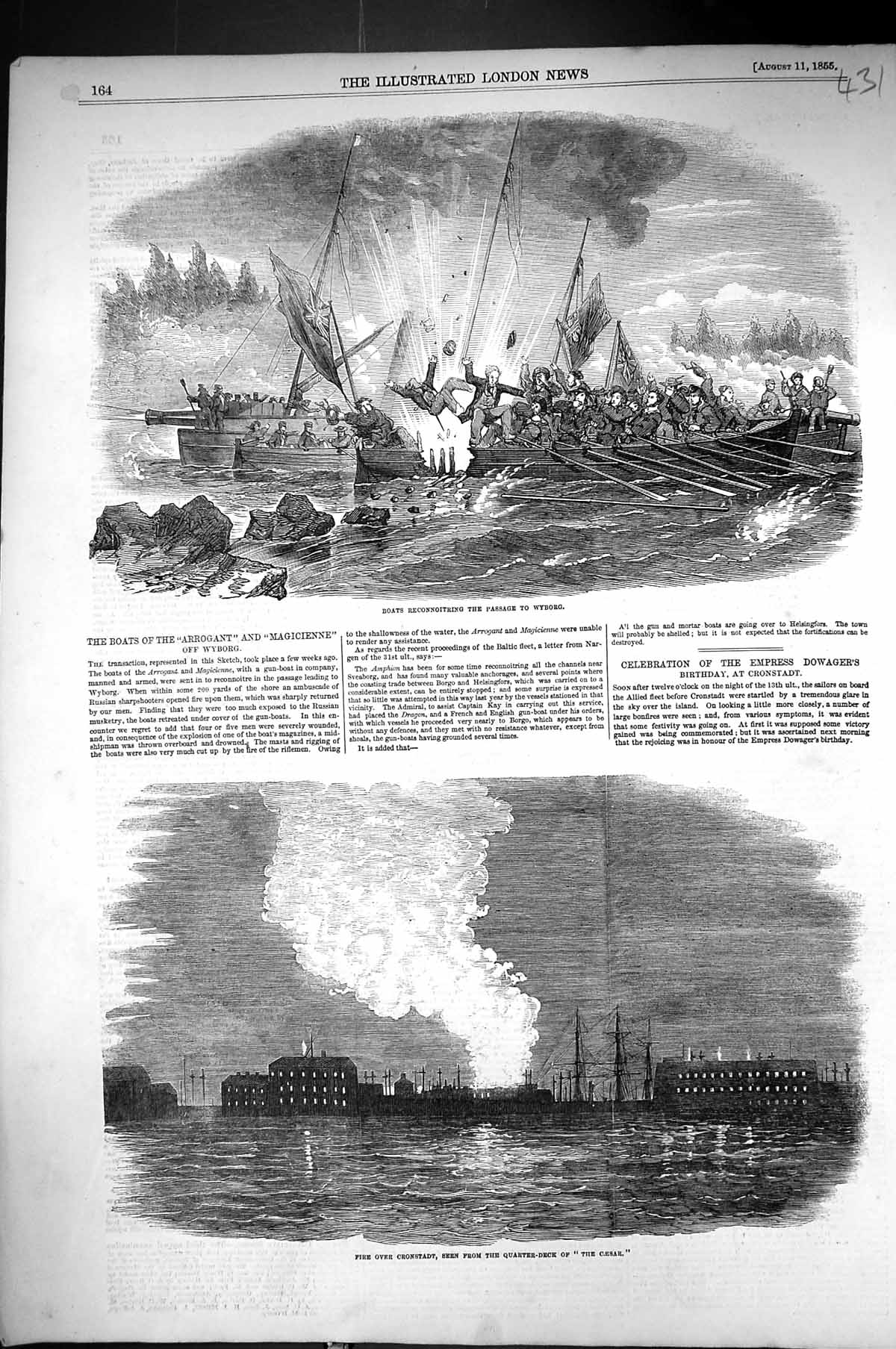 Old 1855 War Boats Arrogant Magicienne Wyborg Fire Cronstadt Caesar S Victorian
