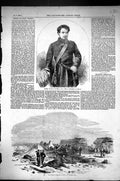 Old Print 1856 General Sir Colin Campbell Dead Horse Siers War Explosion 19th