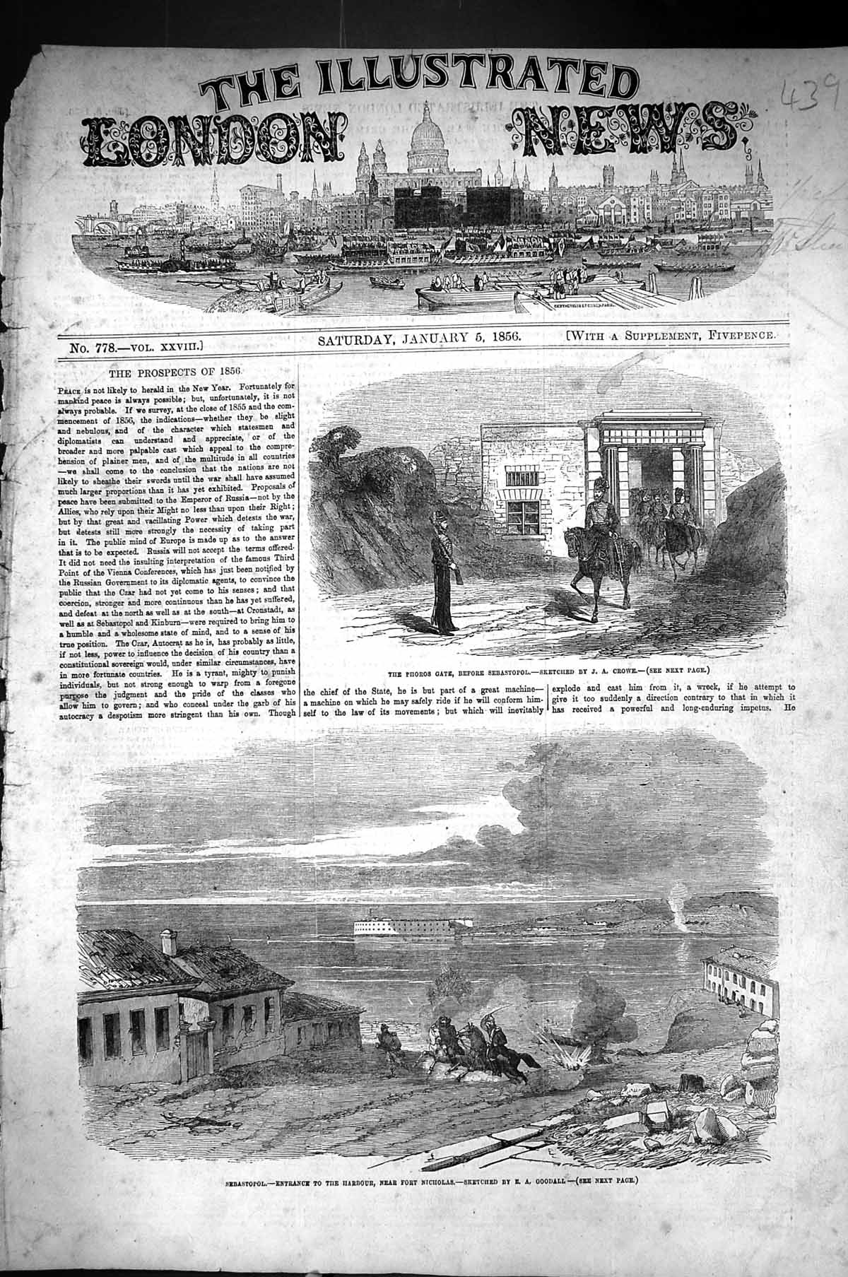 Old 1856 Phoros Gate Sebastopol Entrance Harbour Fort Nicholas War So Victorian