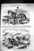 Old 1855 Richard Sutton Horse Hounds Hunting Foraging Party Kinsburn Victorian