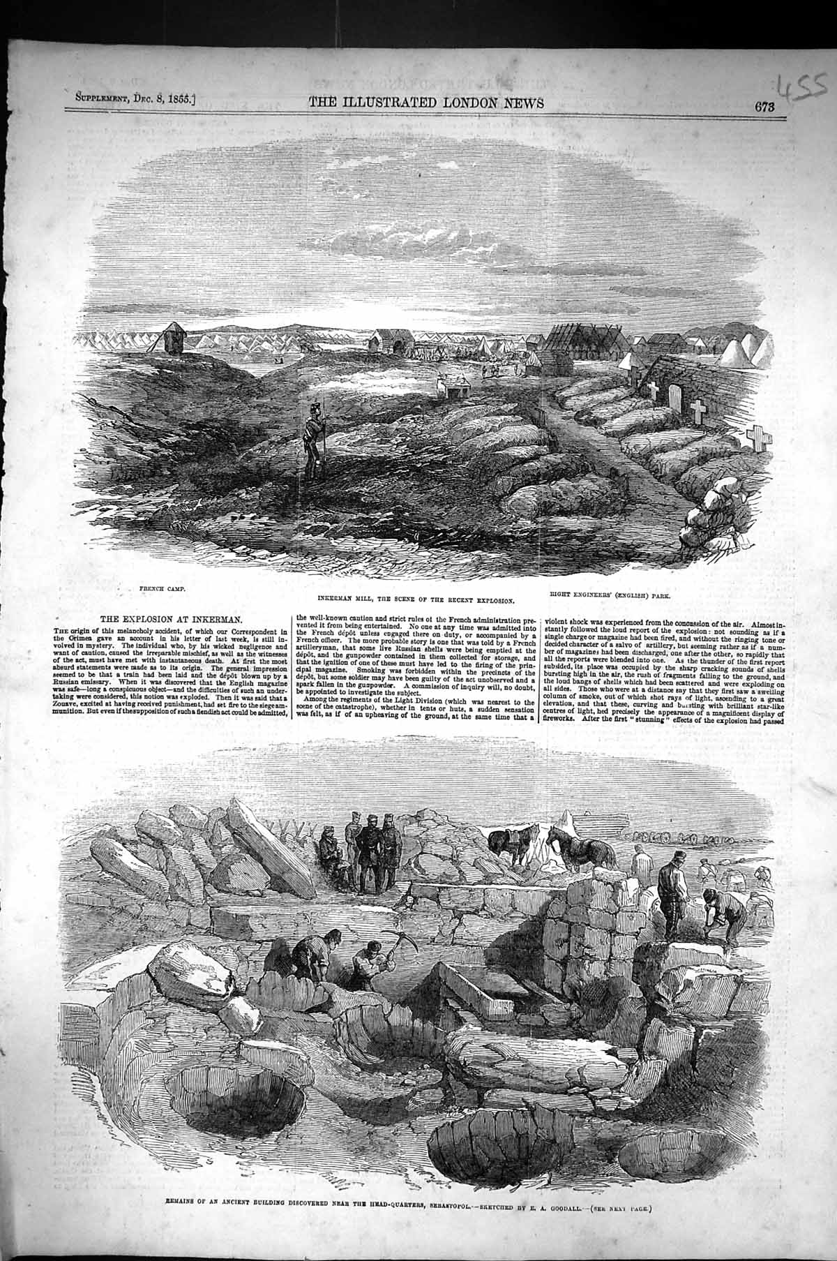 Old 1855 Inkerman Mill French Camp Archaeology Head-Quarters Sebastop Victorian