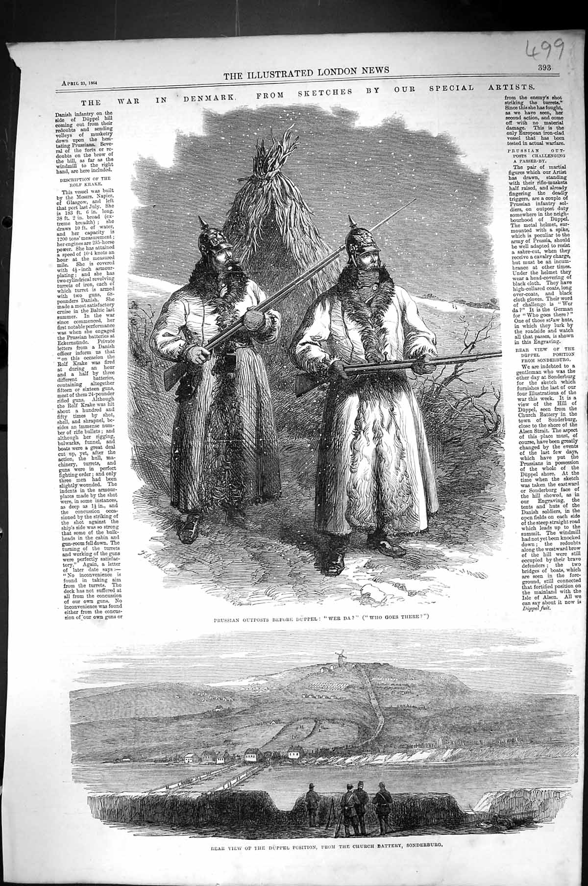 Old 1864 War Denmark Prussian Outpost Duppel Church Battery Sonderbur Victorian