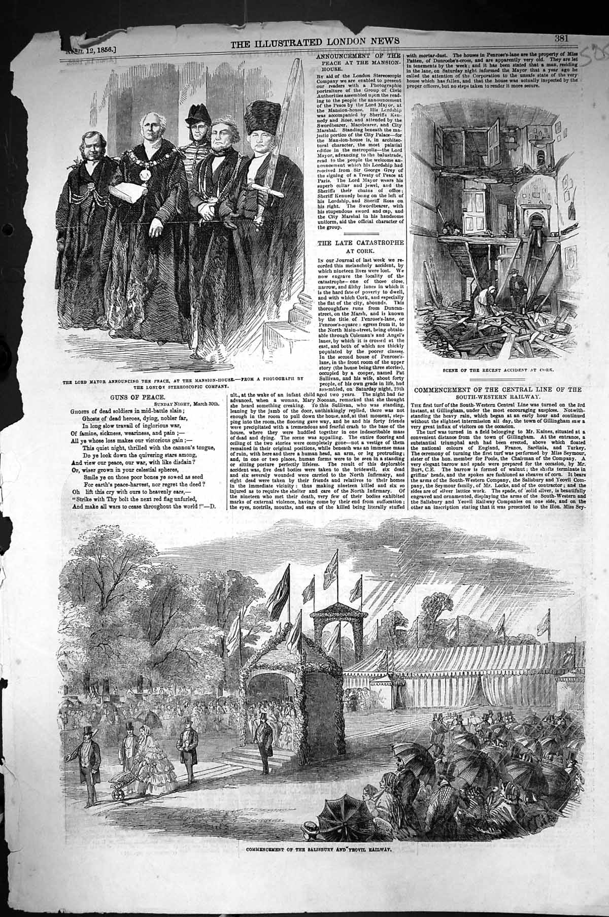 Old 1856 Salisbury Yeovil Railway Lord Mayor Peace Mansion House Acci Victorian
