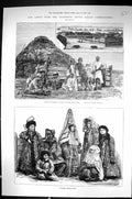 Old 1882 Jeannette Arctic Kirghis Felt Tent Town Tiumen Siberia Brida Victorian