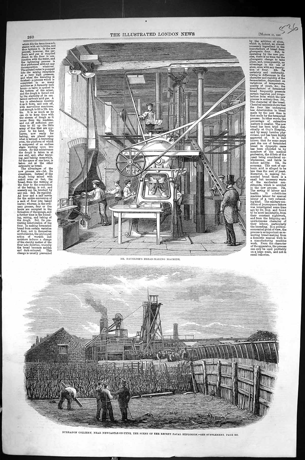 Old 1860 Dr. Dauglish Bread-Making Machine Burradon Colliery Newcastl Victorian