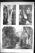 Old 1872 Sutherland Scotland Golspie Burn Allt-Smeorail Loch Brora Ri Victorian