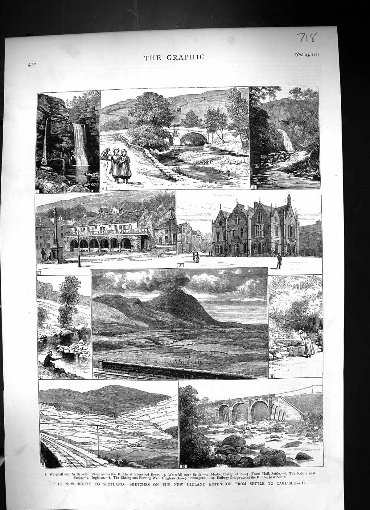 Old 1875 Railway Settle Carlisle Sherwood Brow Giggleswick Pennegenh Victorian