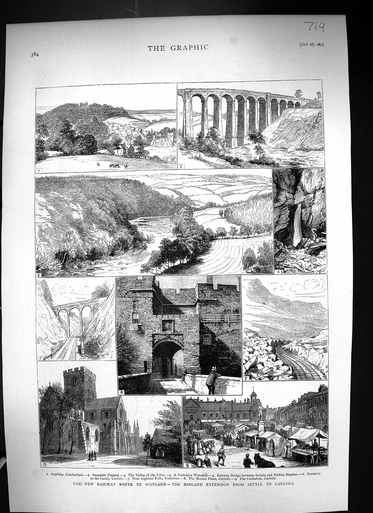 Old 1875 Railway Settle Carlisle Appleby Smardale Eden Castle Cathedr Victorian